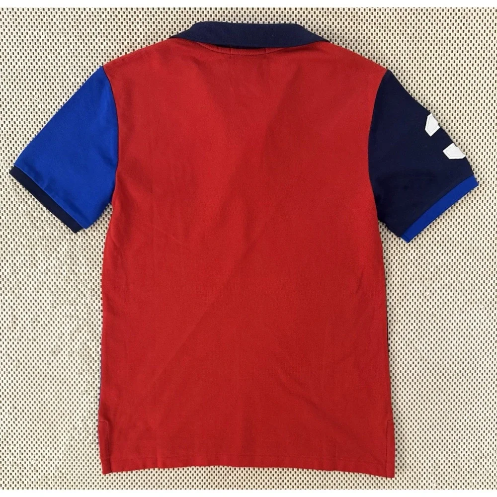 Ralph Lauren Youth Medium 10-12 Color Block Short Sleeve Polo Shirt Preppy Pony